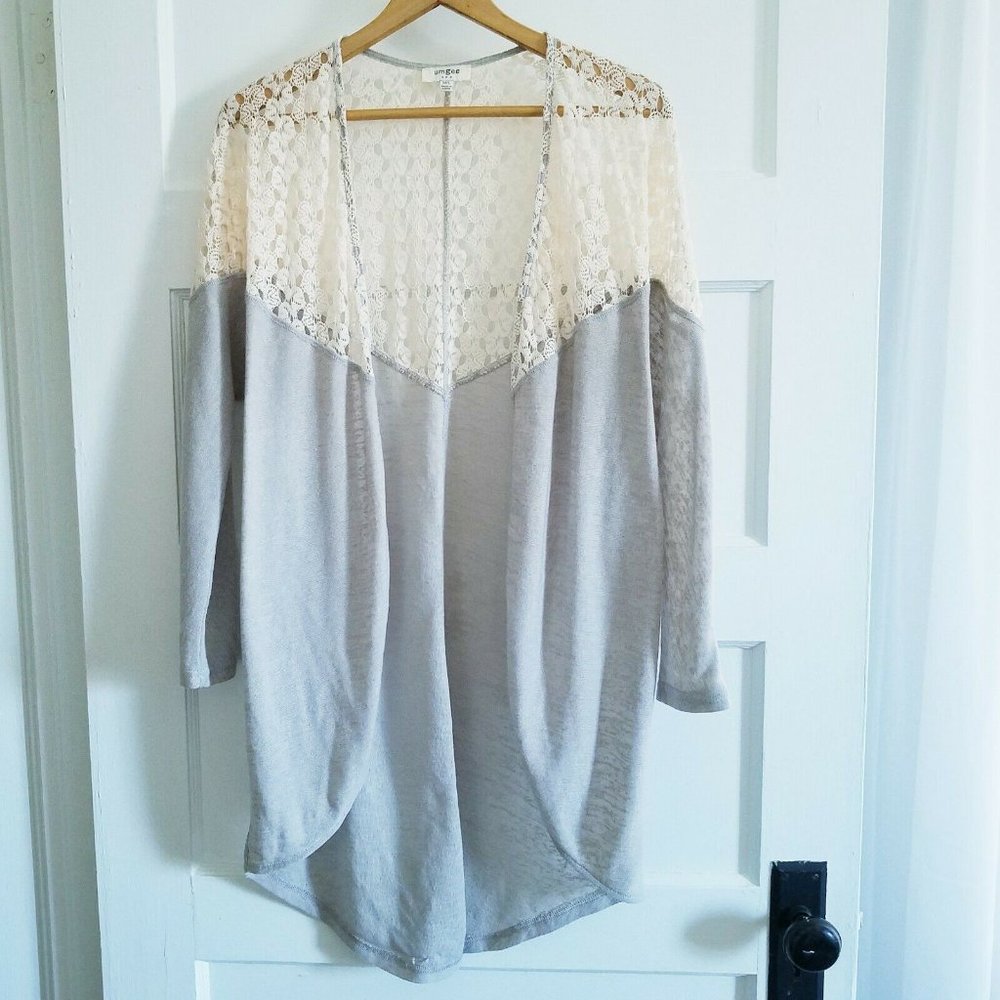 UMGEE Crochet Long Open Cardigan Lightweight Kimon